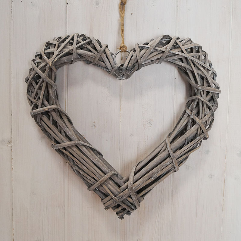 Grey Willow Heart 30 cm detail page